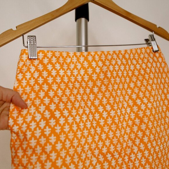 Sz 00- J. Crew Fctry Stretch Orange Boho Pattern Zip Up‎ Mini Skirt with Pockets - Picture 2 of 8